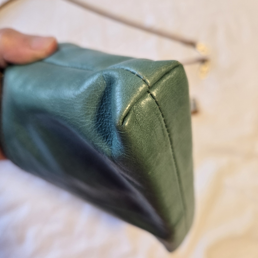 HOBO Teal Leather Crossbody with Tan Strap - Picture 5 of 14